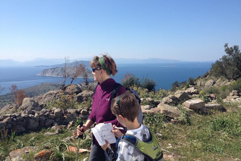 Aegina walking Perdika View on Moni Island