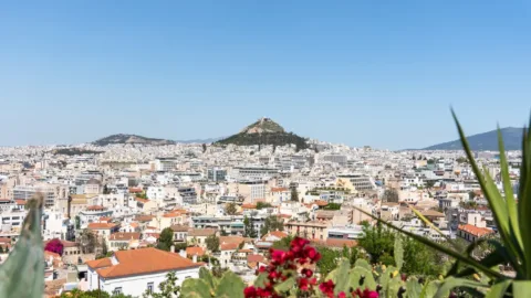 Uitzicht over Athene vanaf Anafiotika