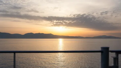 Zonsondergang vanaf de boot