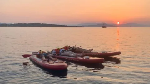 Kajaktour bij zonsondergang in Chania