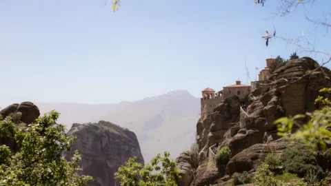 Uitzicht over de rotsen van Meteora